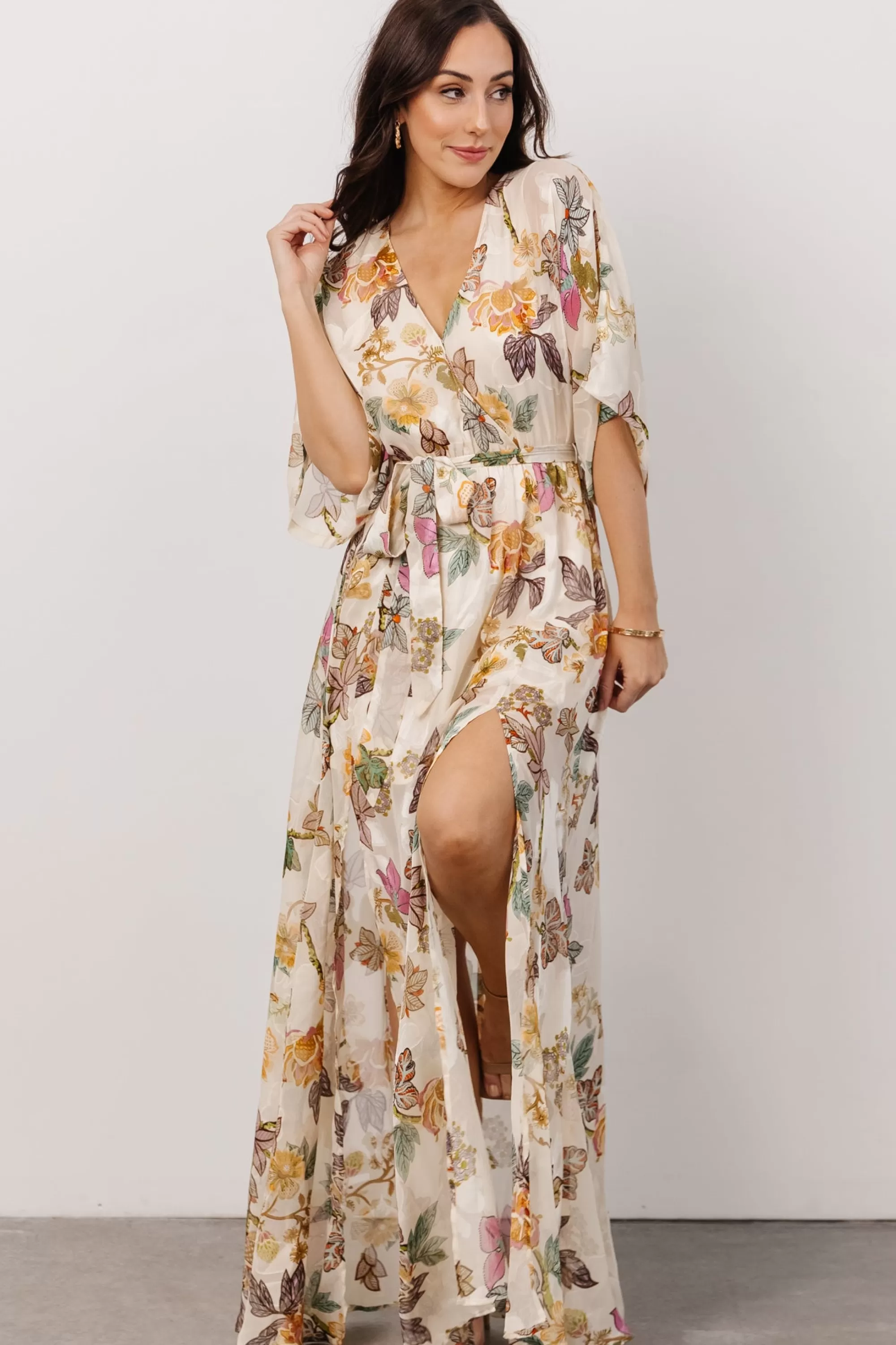 Baltic Born bump friendly | Corinth Maxi Dress | Jacquard Multi Floral
