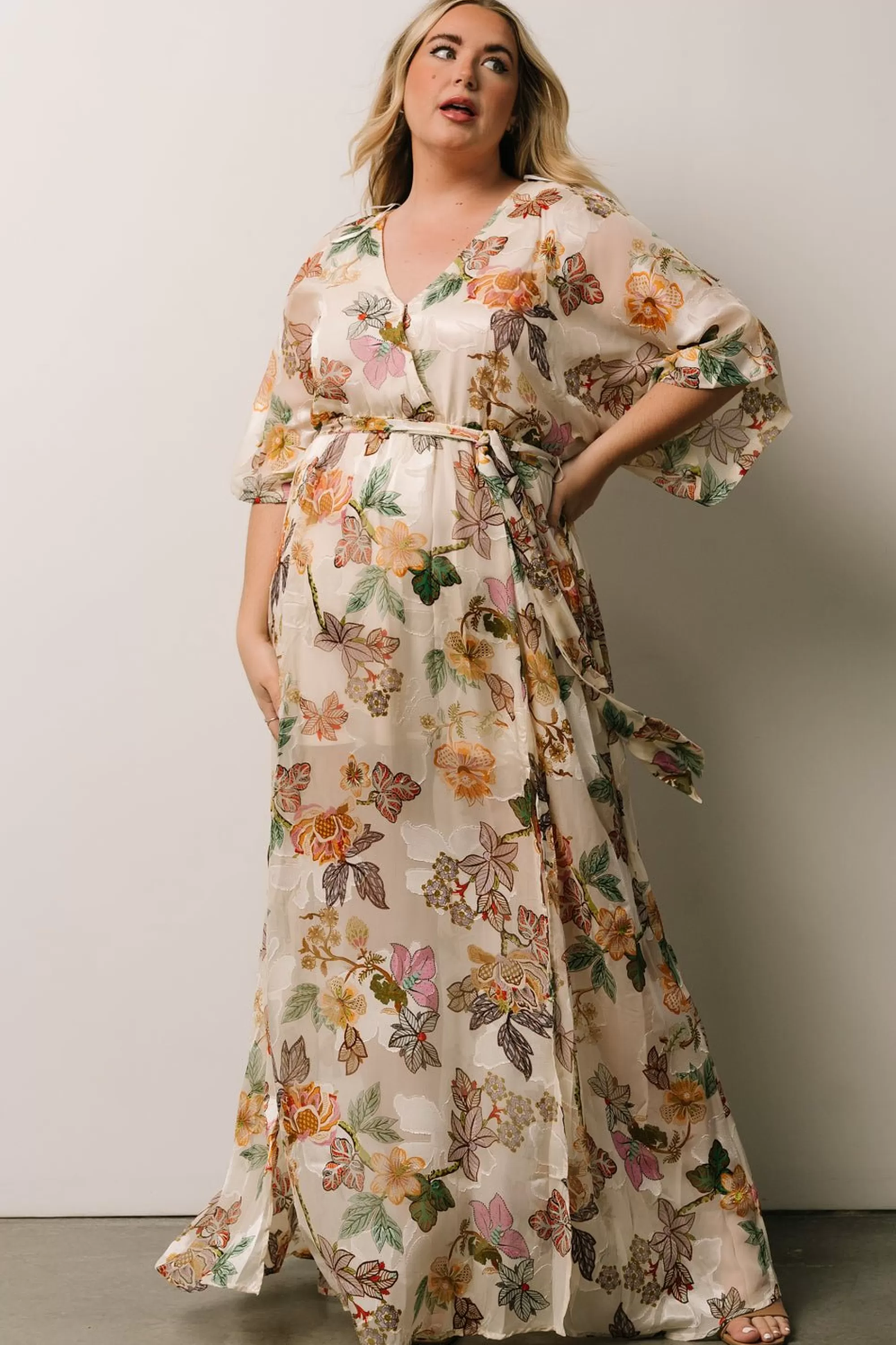 Baltic Born bump friendly | Corinth Maxi Dress | Jacquard Multi Floral