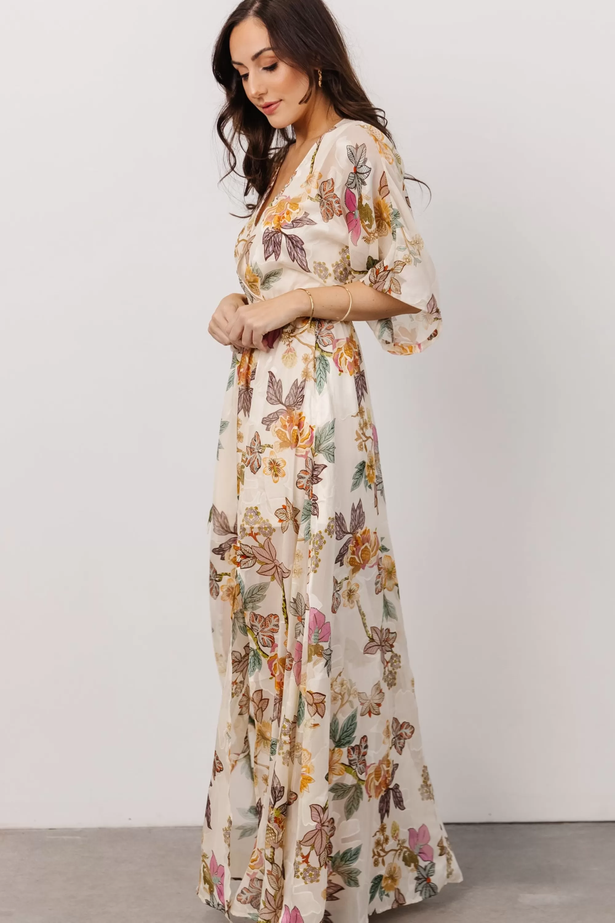 Baltic Born bump friendly | Corinth Maxi Dress | Jacquard Multi Floral