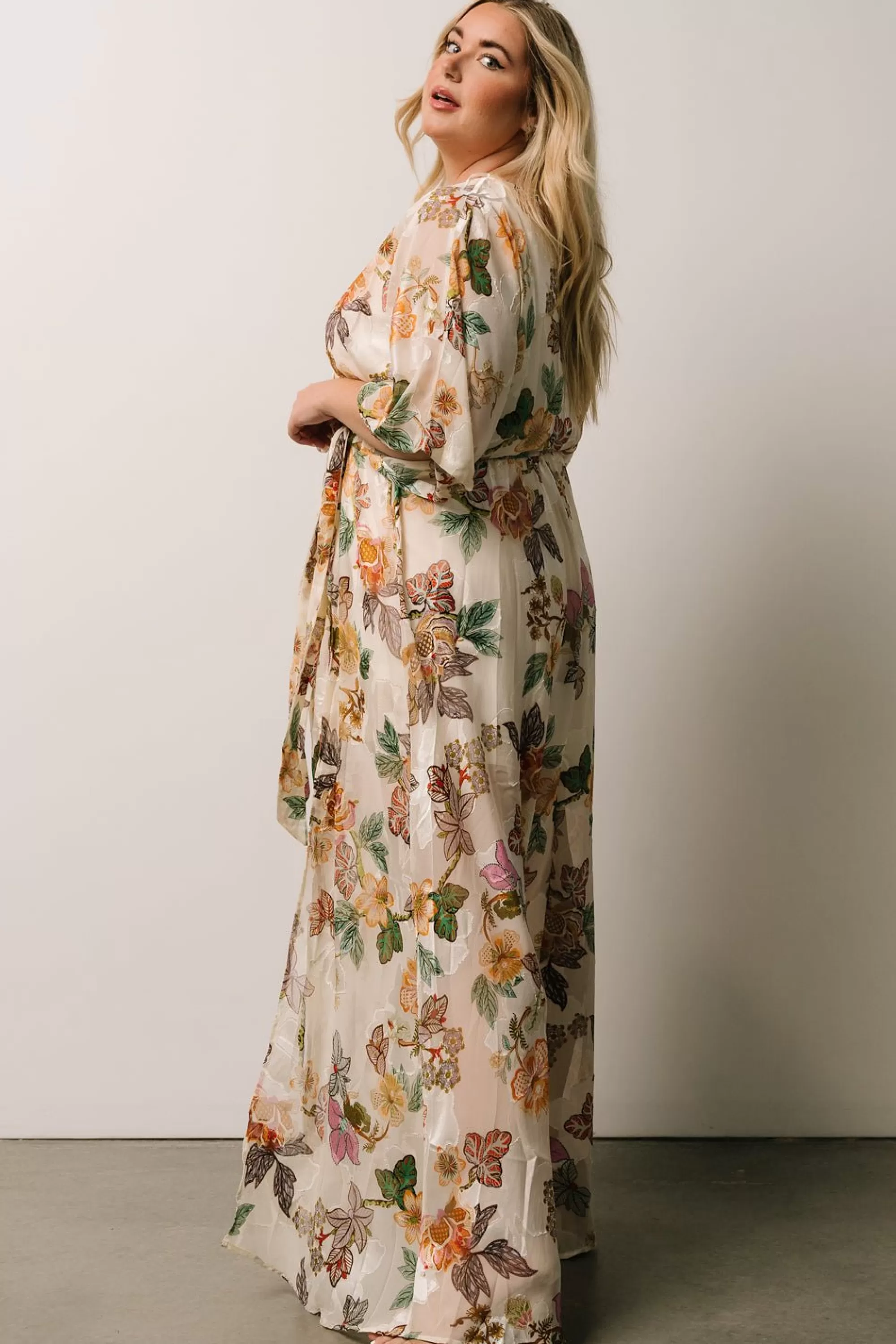 Baltic Born bump friendly | Corinth Maxi Dress | Jacquard Multi Floral