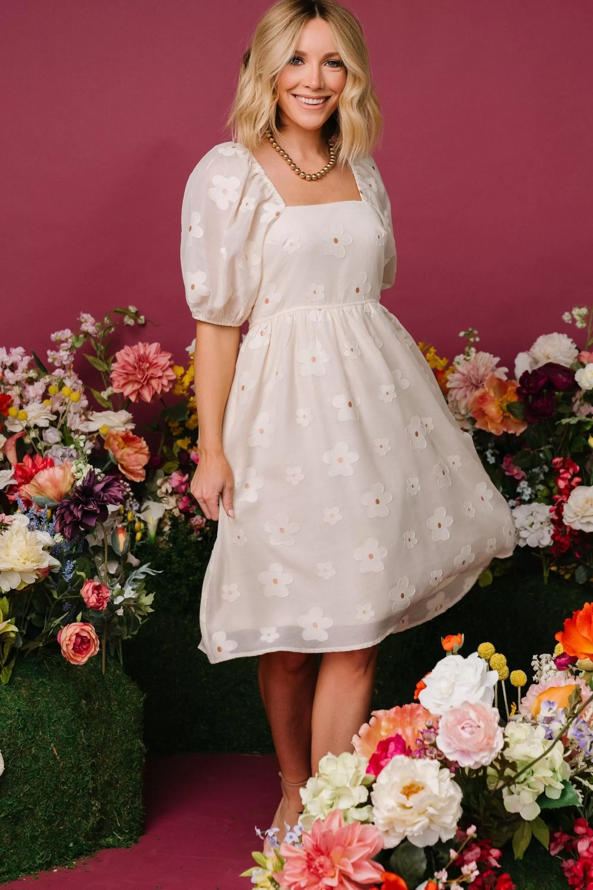 Baltic Born short dresses | Daisy Short Dress | Vintage Cream Floral