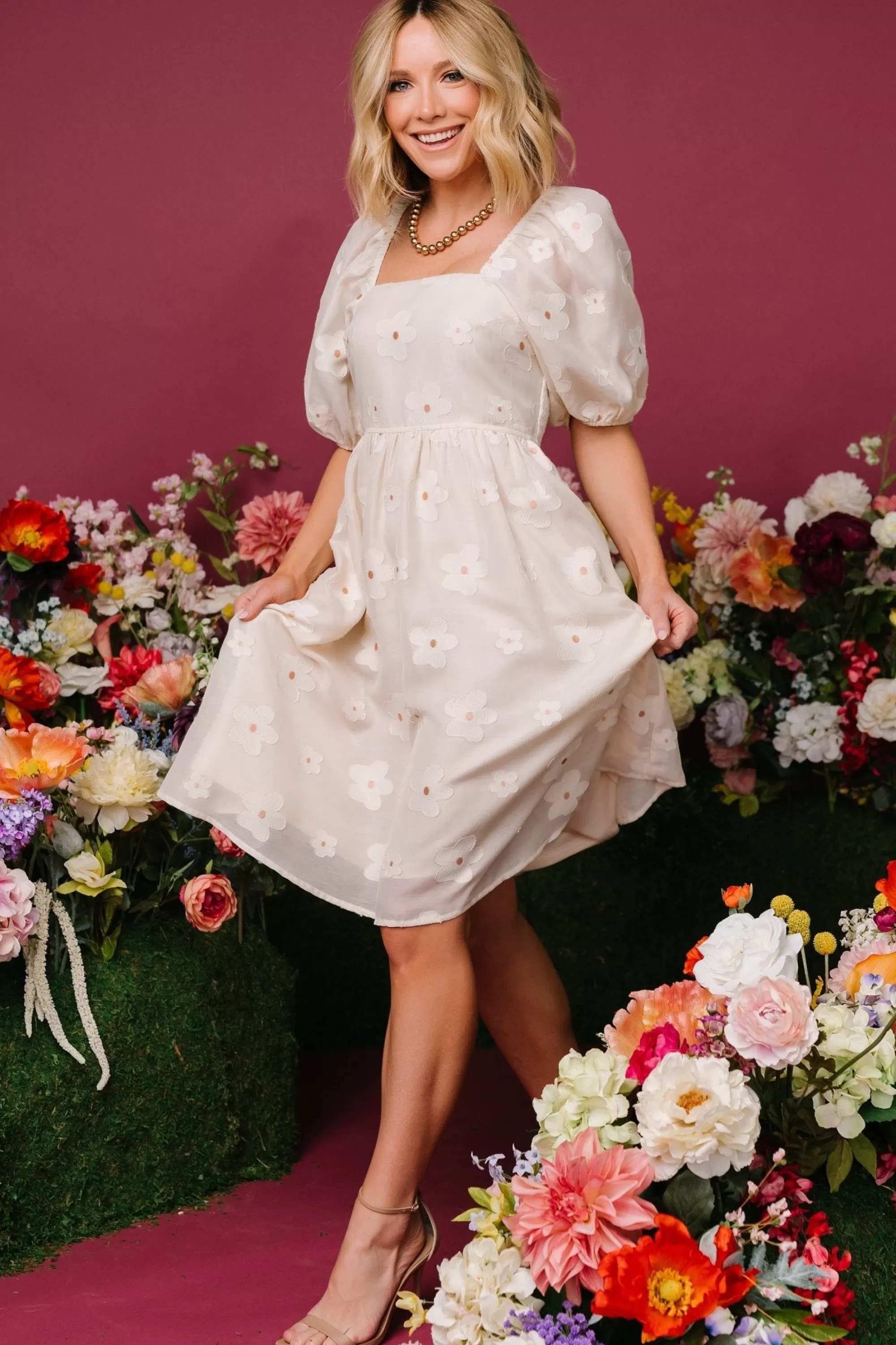Baltic Born short dresses | Daisy Short Dress | Vintage Cream Floral