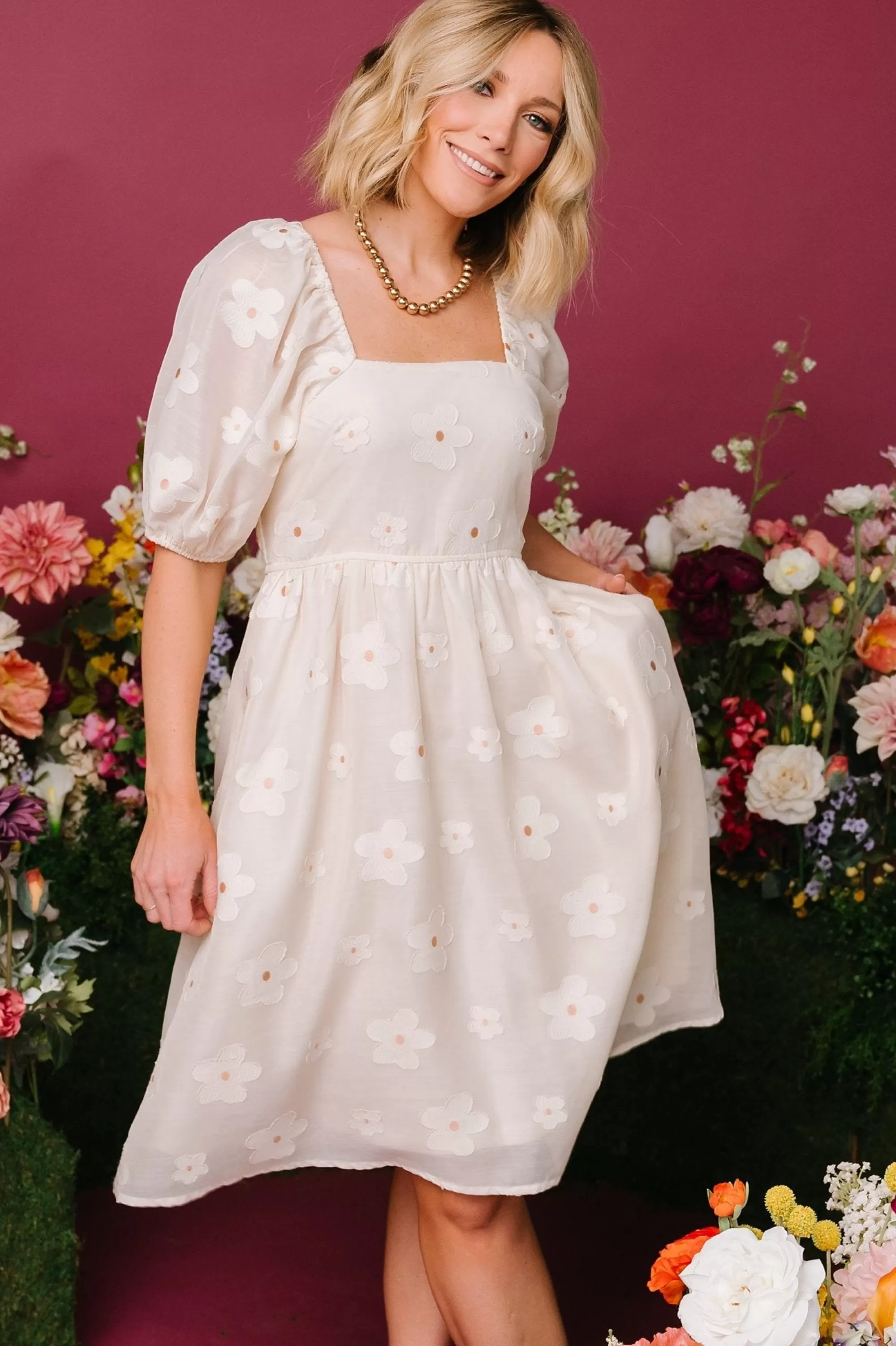 Baltic Born short dresses | Daisy Short Dress | Vintage Cream Floral