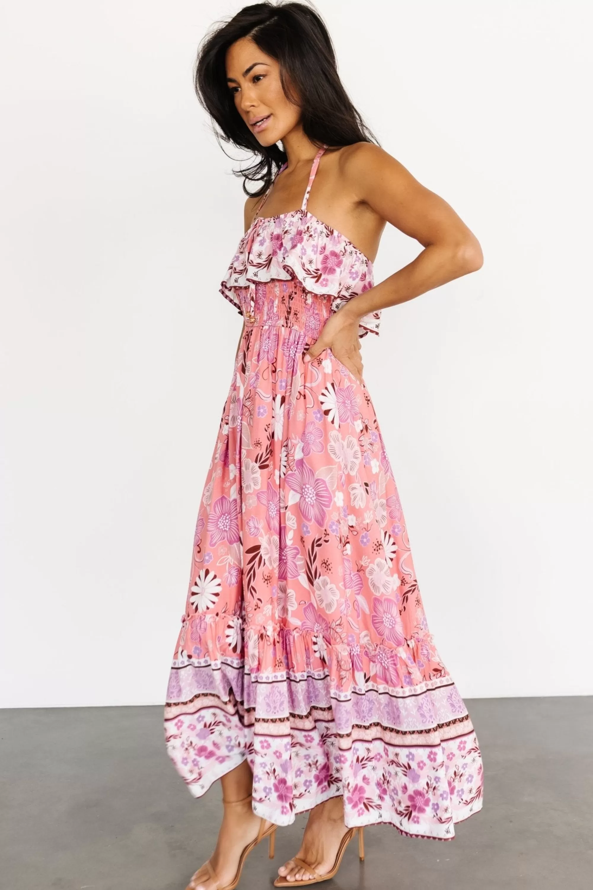 Baltic Born midi dresses | Dali Midi Dress | Coral + Orchid Floral