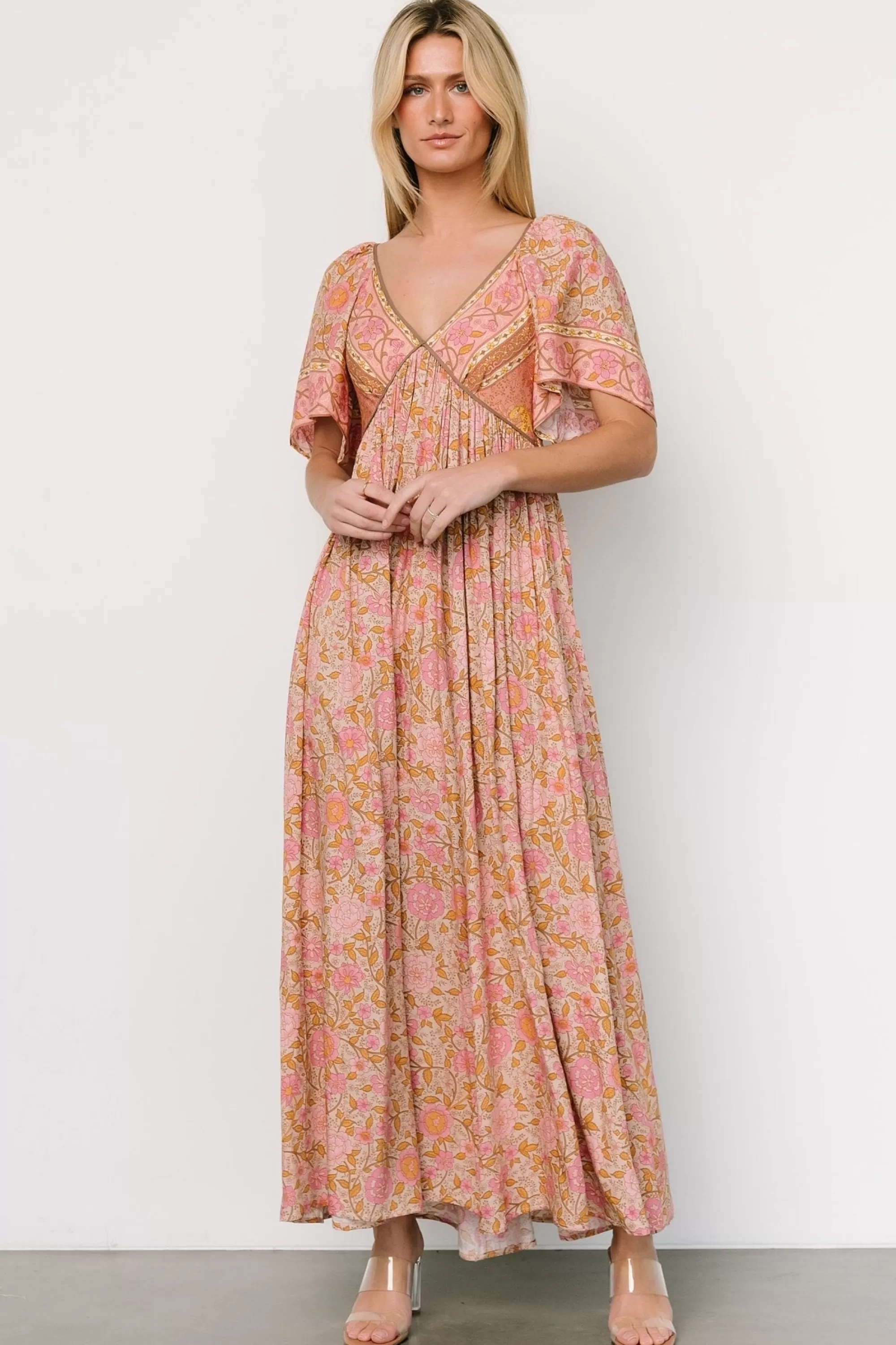 Baltic Born DRESSES | Evanthia Maxi Dress | Vintage Blush Print