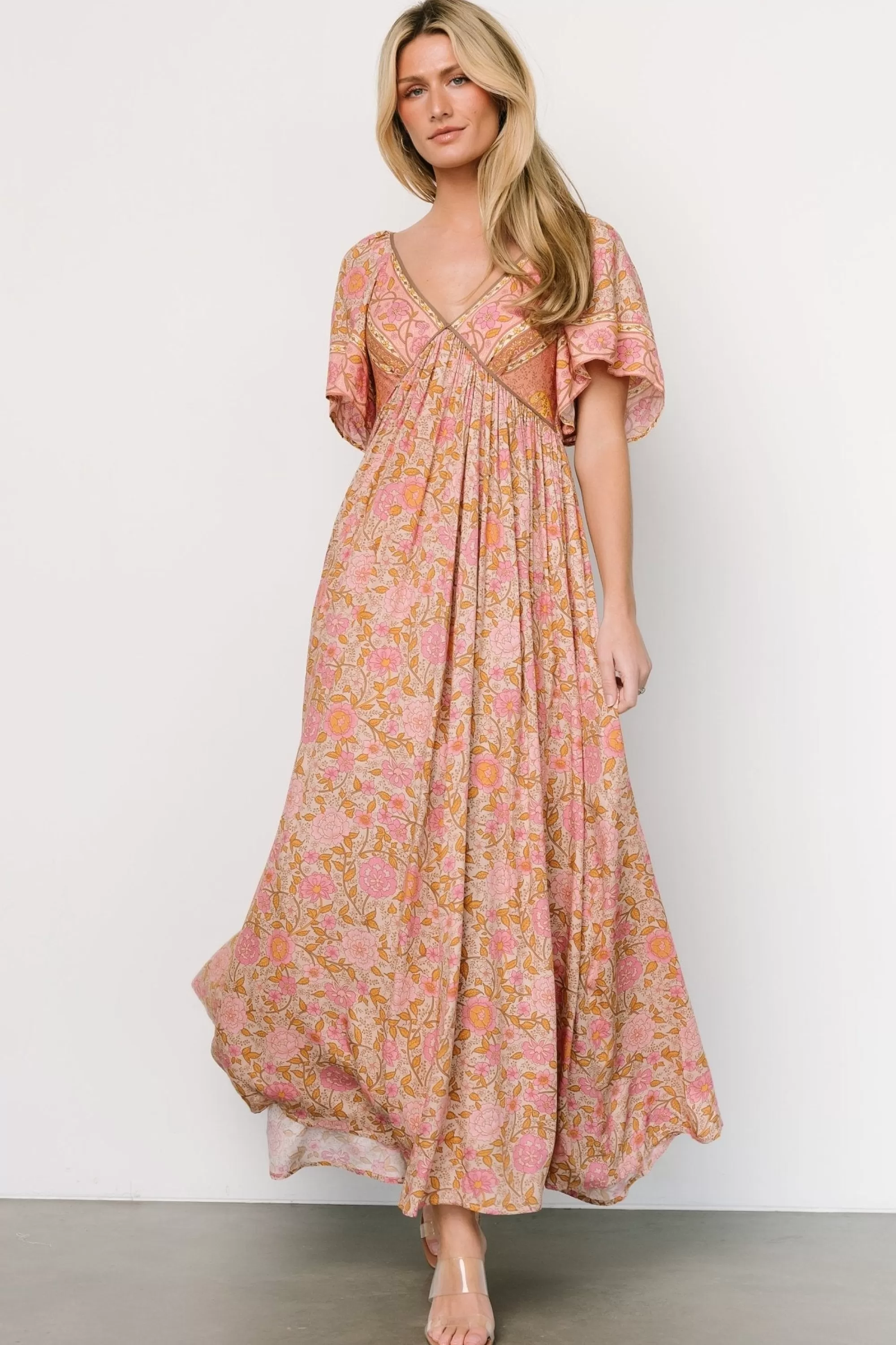Baltic Born DRESSES | Evanthia Maxi Dress | Vintage Blush Print