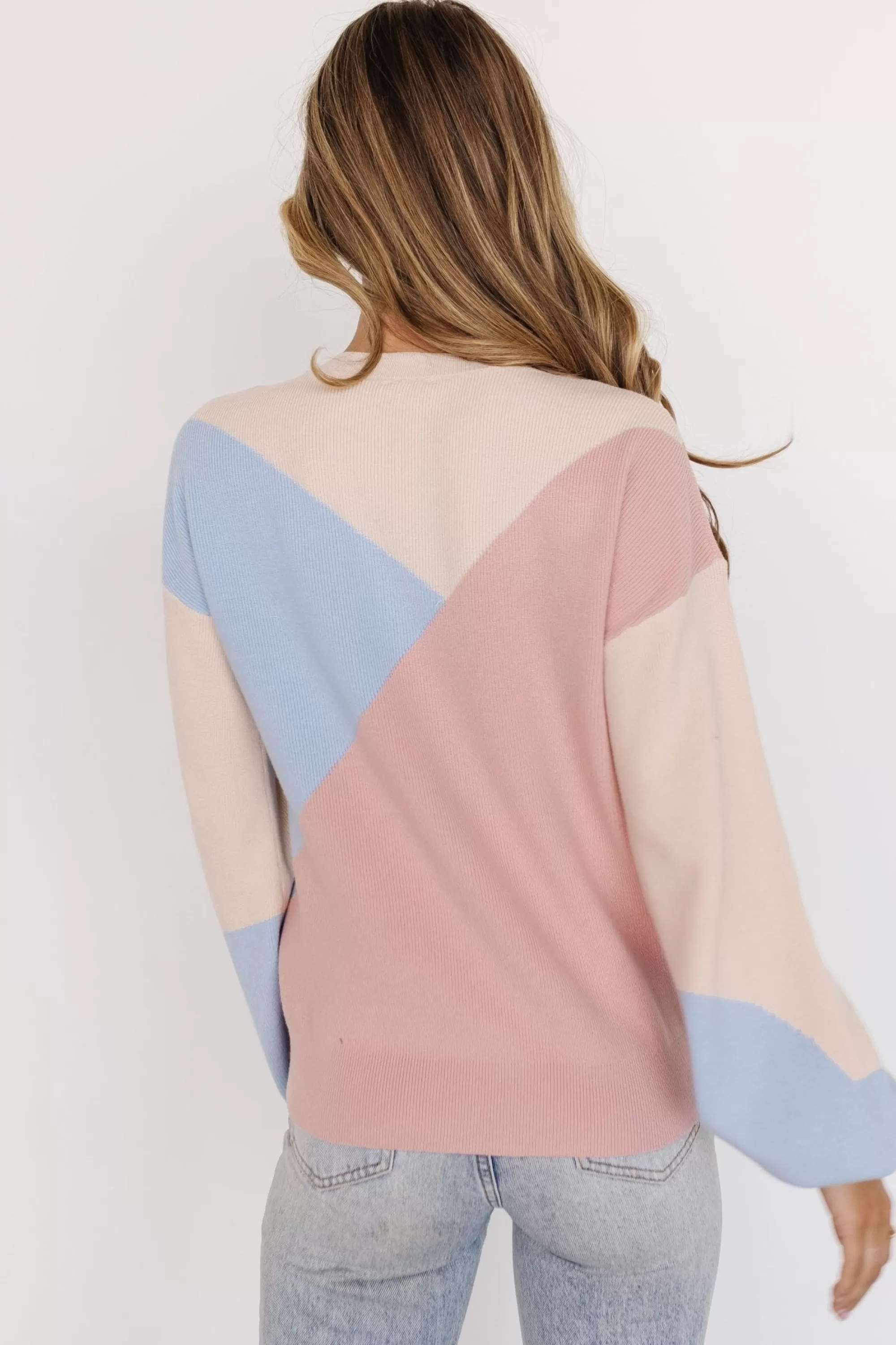 Baltic Born sweaters | Kendrick Color Block Sweater | Blush Multi