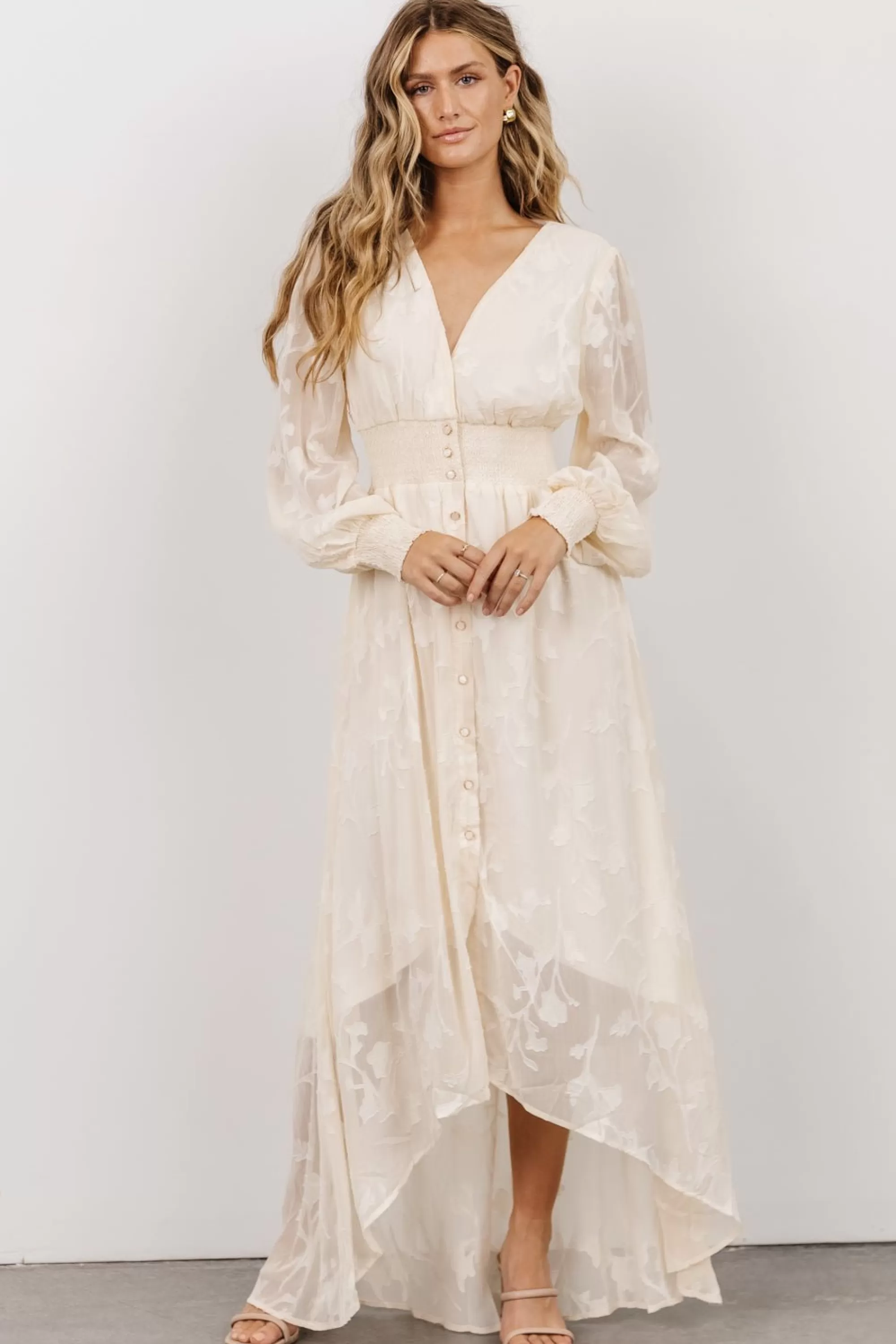 Baltic Born COMING SOON | Mayfair High Low Maxi Dress | Vintage Cream