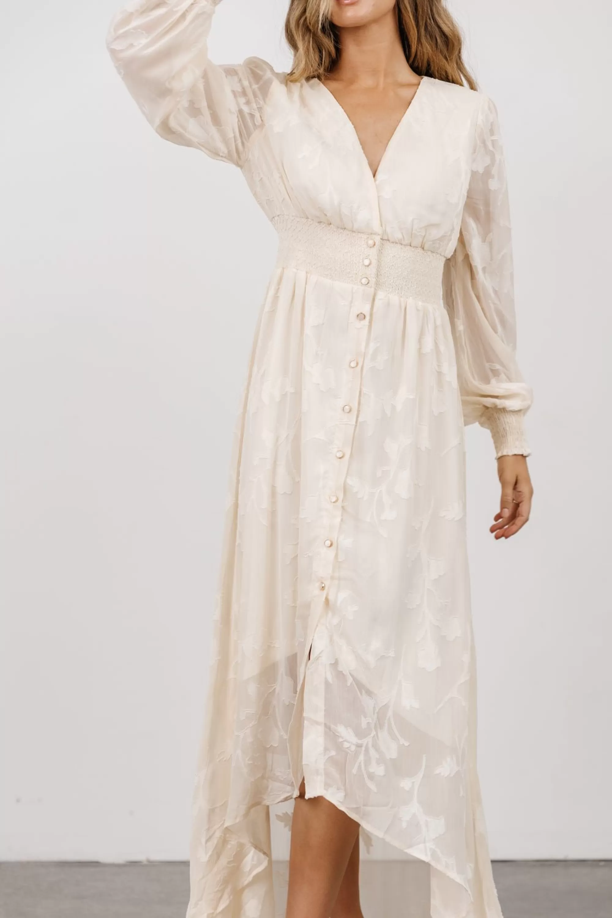 Baltic Born COMING SOON | Mayfair High Low Maxi Dress | Vintage Cream