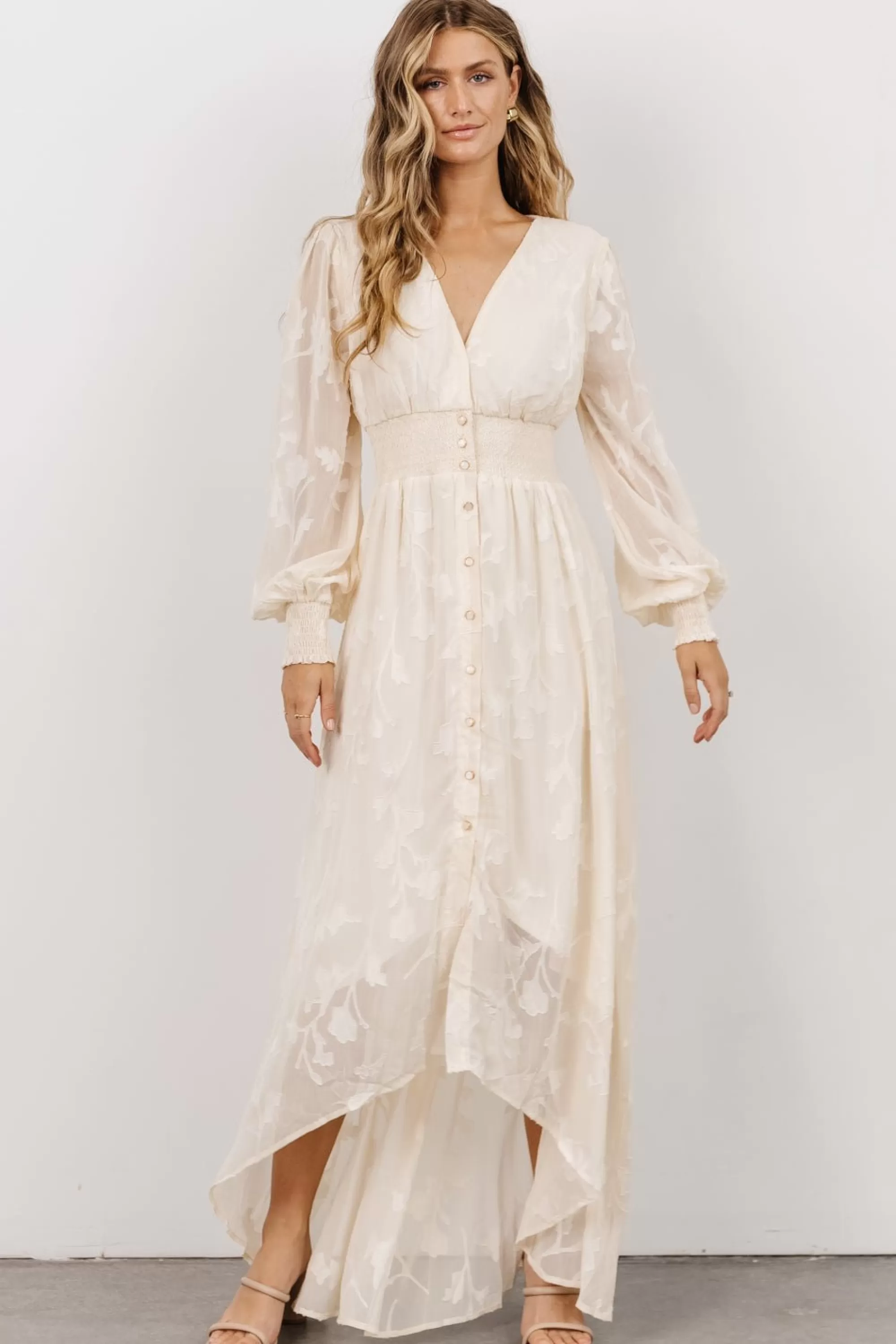 Baltic Born COMING SOON | Mayfair High Low Maxi Dress | Vintage Cream