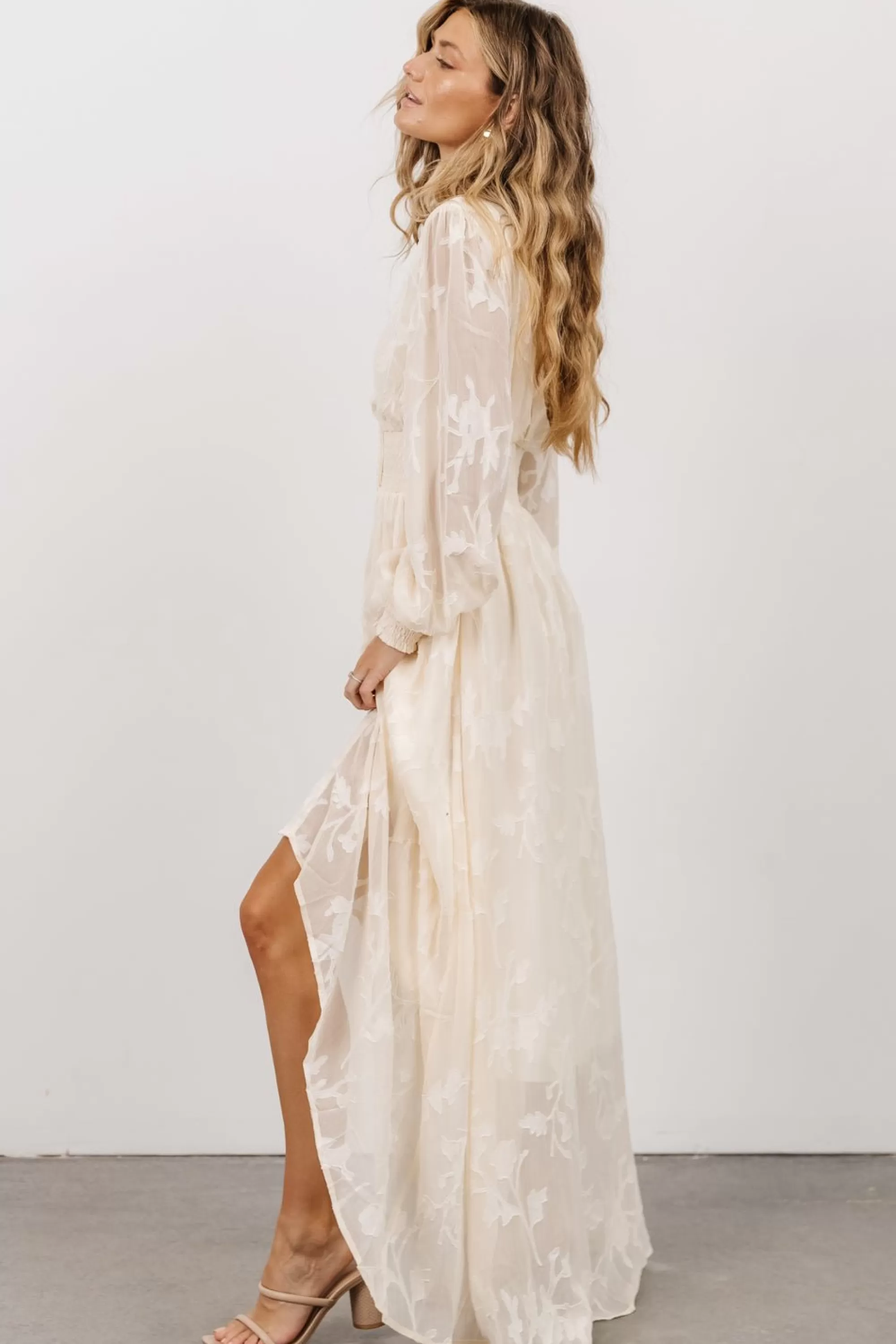 Baltic Born COMING SOON | Mayfair High Low Maxi Dress | Vintage Cream