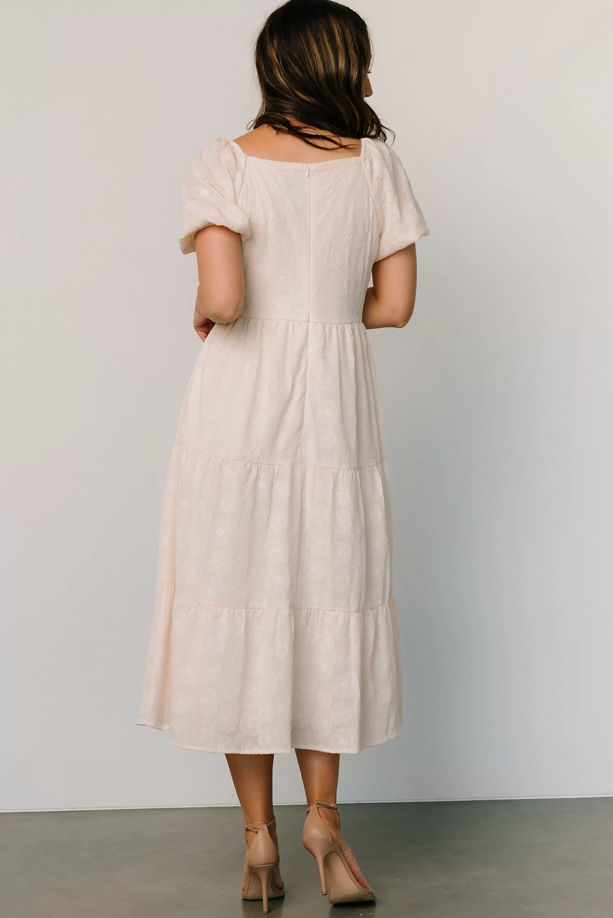 Baltic Born SALE | Mildred Embroidered Midi Dress | Vintage Cream