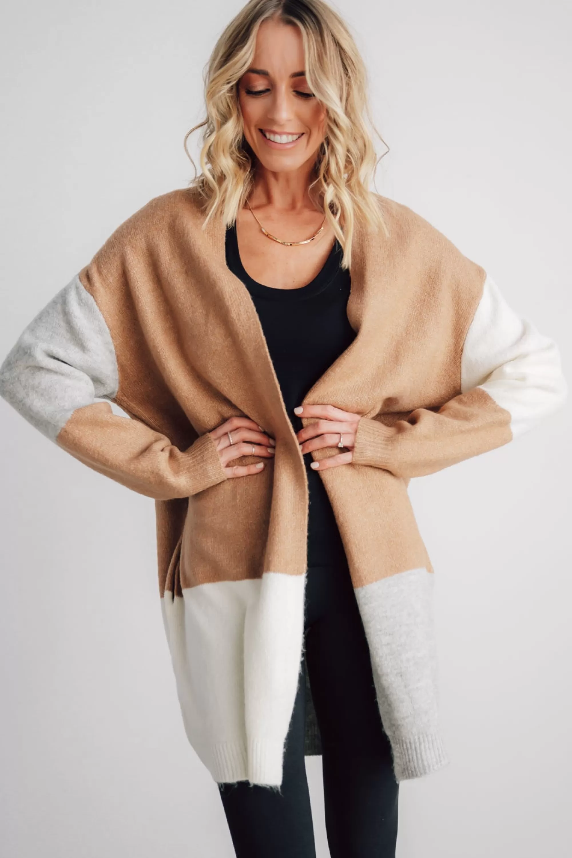 Baltic Born cardigans | Pierson Color Block Cardigan | Camel