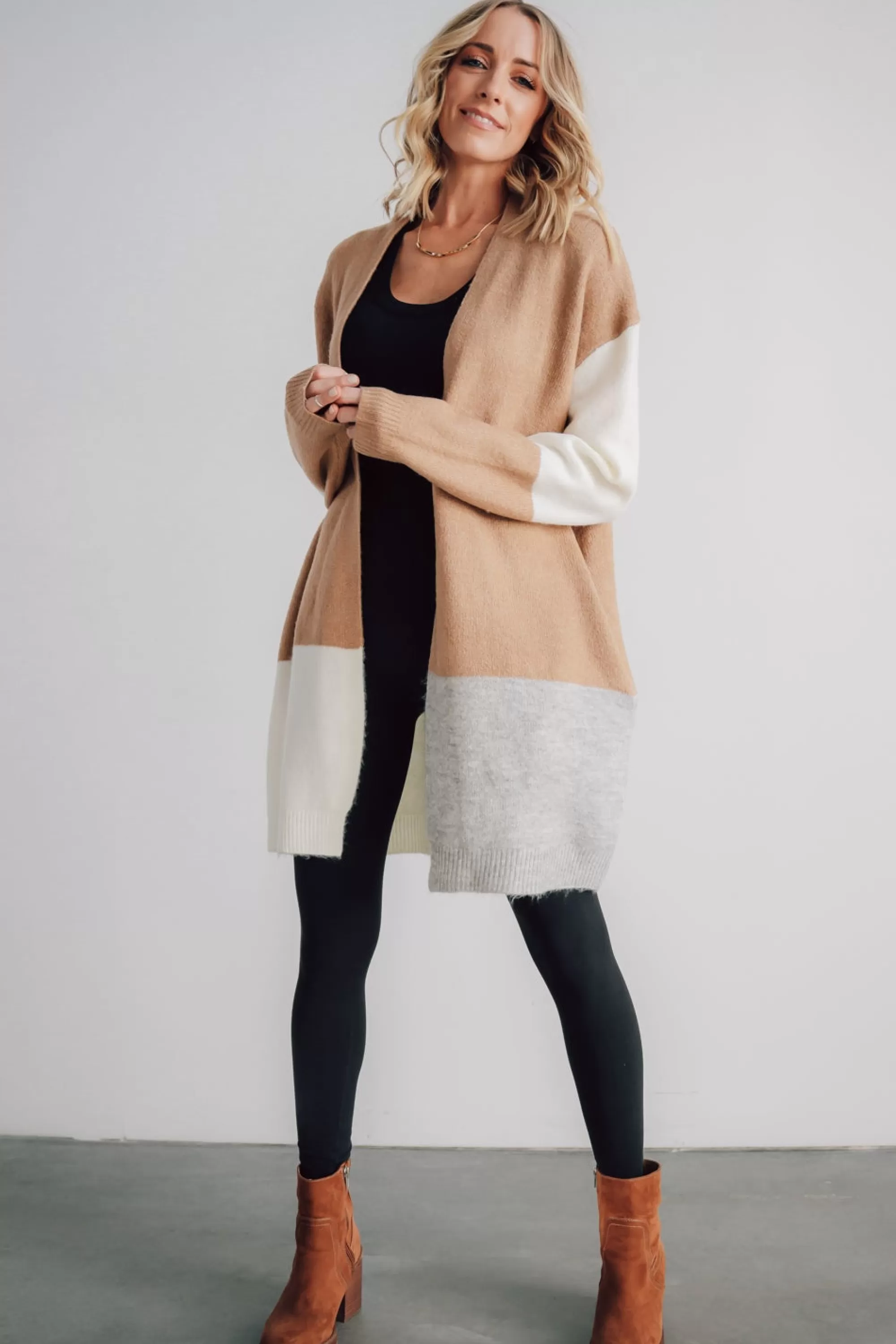 Baltic Born cardigans | Pierson Color Block Cardigan | Camel