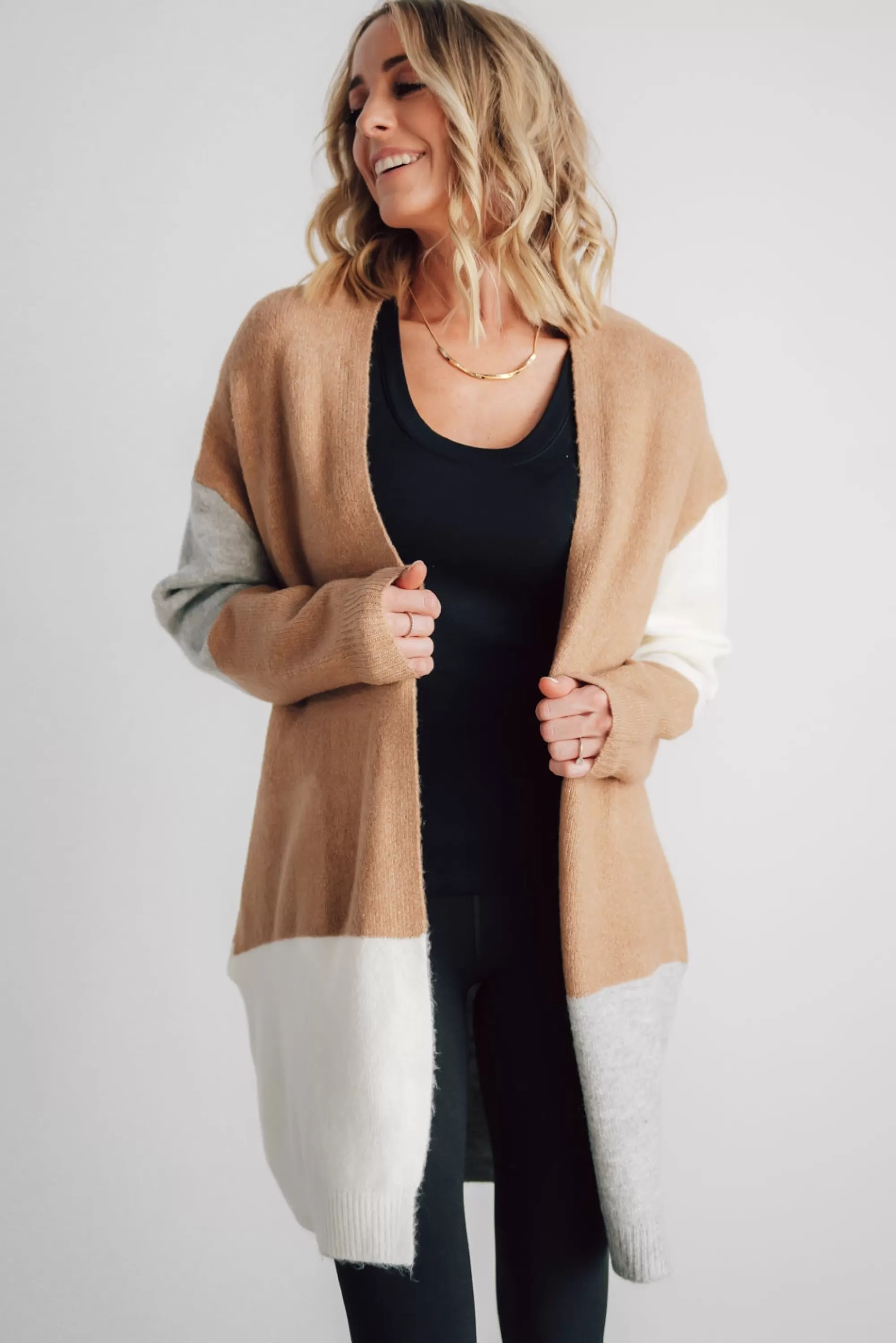 Baltic Born cardigans | Pierson Color Block Cardigan | Camel