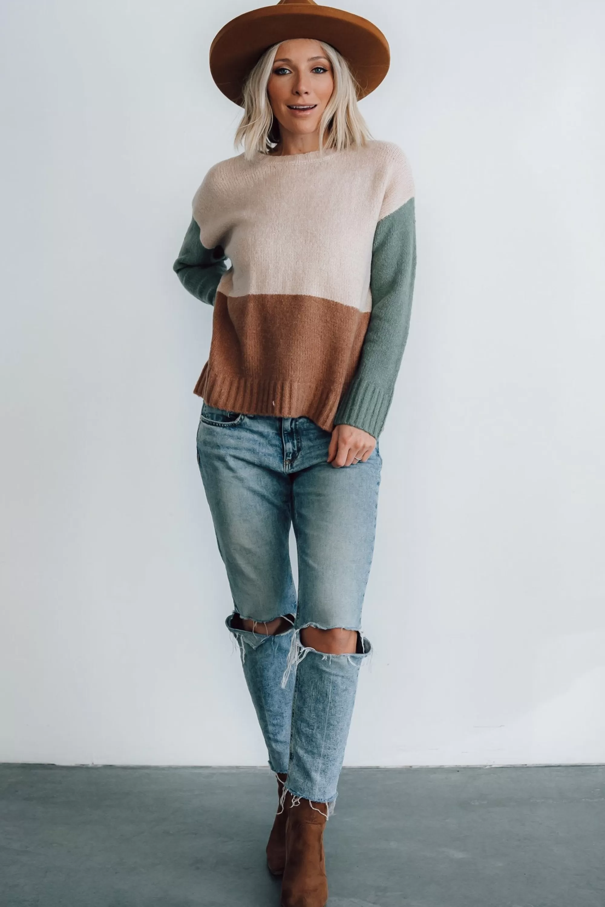 Baltic Born sweaters | Randi Color Block Sweater | Natural